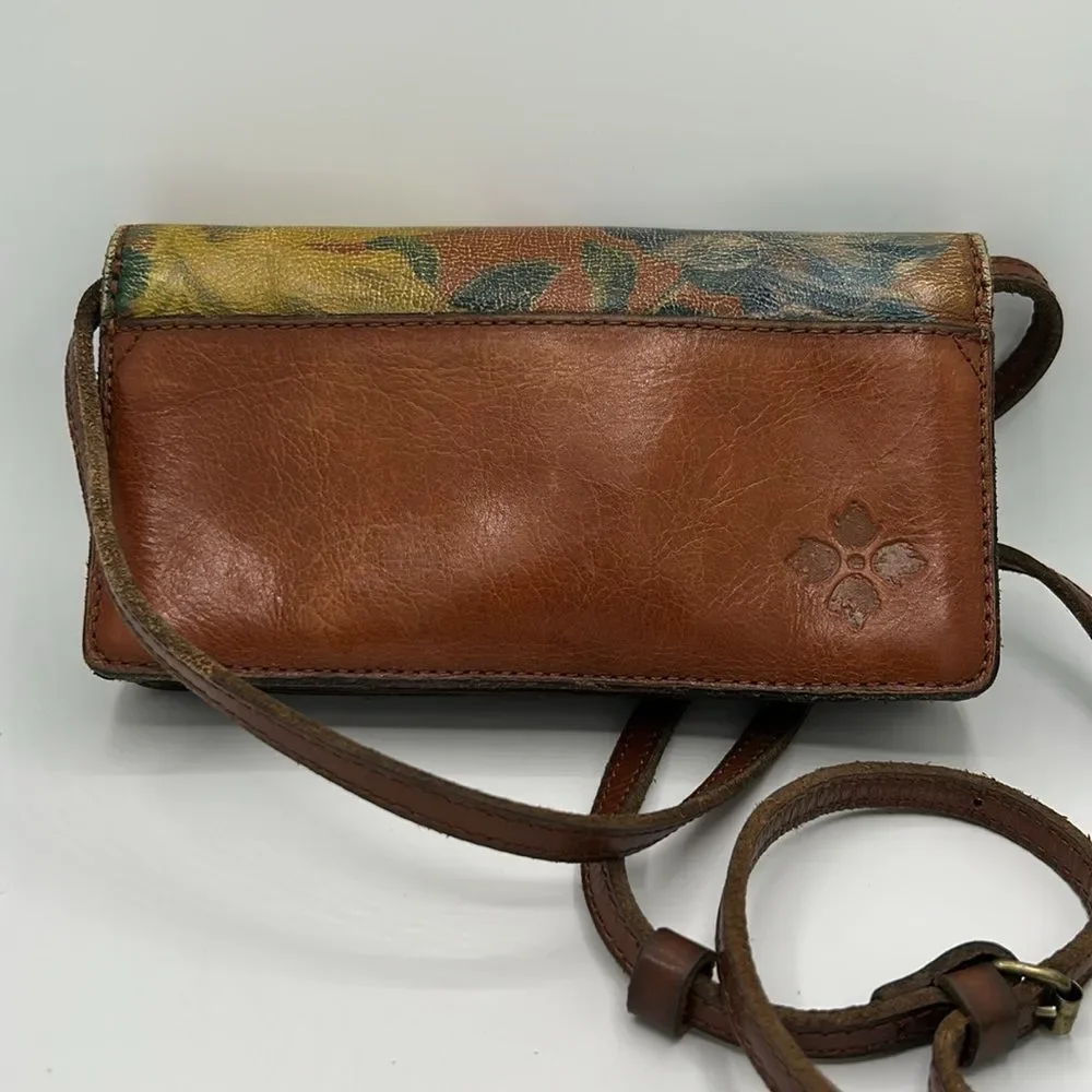 Patricia Nash Floral Leather Crossbody Organizer - Removable Strap